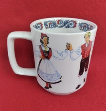 Figgjo Norway Hardanger Traditional Festival Dancers Coffee Cup / Mug 12 oz