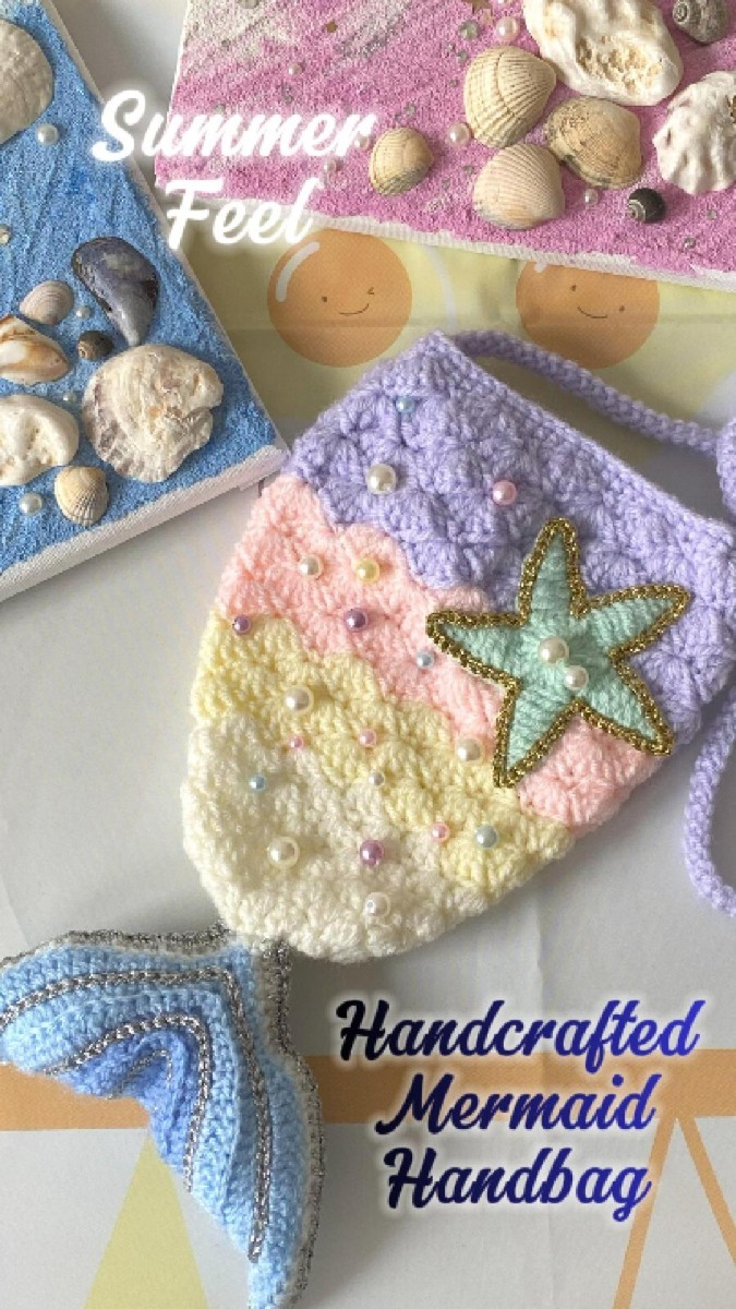 Handmade Crochet Mermaid Handbag Premium Quality, Key Holder