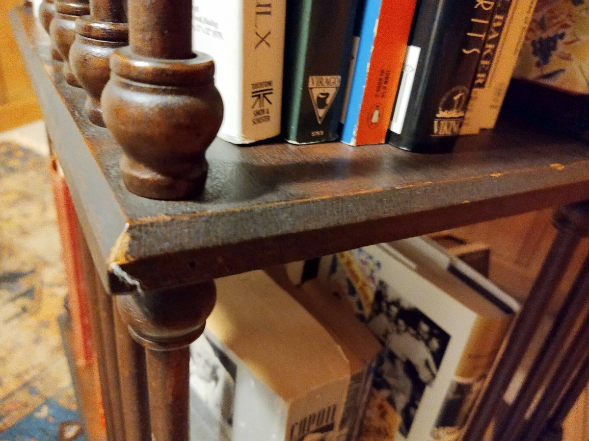 チェスト・キャビネット Antique Book open Shelf Caster Antique rotating library display bookcase for sale