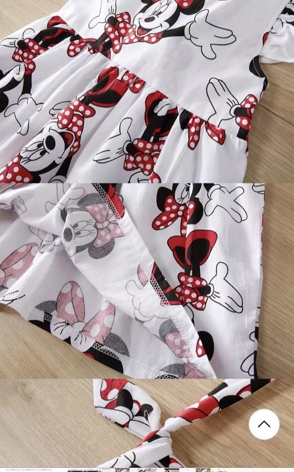 Vestido de verano con diadema para niñas - Algodón Minnie Mouse - 3T a 5T Foto 3 de 4