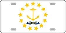 RHODE ISLAND STATE FLAG METAL AUTO TAG LICENSE PLATE 6X12 (NEW) NOVELTY REPLICA