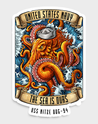 USS Nitze DDG-94 United States Navy The Sea Is Ours Veteran 5'' Decal