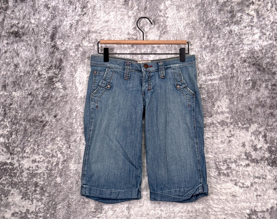 Pantalones Cortos Frankie B Vintage 4 Mujer Y2K Bermudas Denim Cinch Back Foto 2 de 4