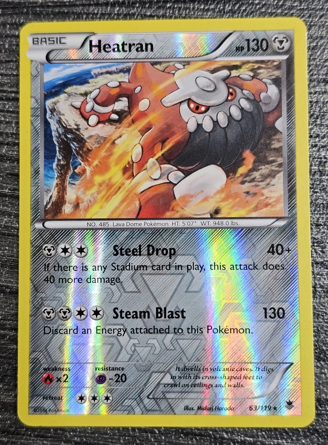 Pokemon Card Heatran Phantom Forces Reverse Holo Rare 63/119 Near Mint 