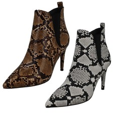 Ladies Spot On Snake Print *Ankle Boots*