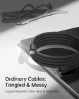 Fast Charger Cable Cord copper Magnetic Auto-Recoil USB Laptop Phone up to 240W