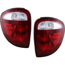 Halogen Tail Light Set For 2001-2003 Dodge Grand Caravan Clear & Red Lens 2Pcs
