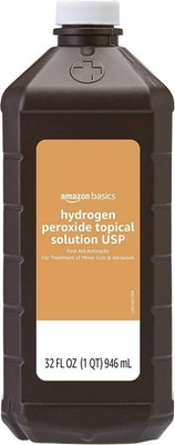 Amazon Basics Hydrogen Peroxide Topical Solution USP, First Aid Antiseptic for