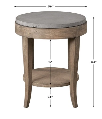Deka - 28.5 inch Round Accent Table Accent Furniture Uttermost 25909 - Picture 9 of 12