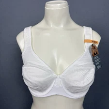 Bali Coolest Smoothing Underwire Minimizer Full Coverage Bra White 34DD 36DD