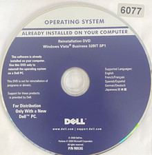 VINTAGE SOFTWARE  MICROSOFT WINDOWS VISTA BUSINESS 32-BIT - SP 1  DELL DVD