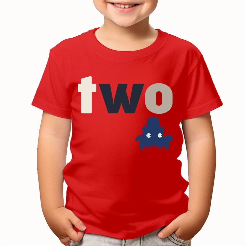 T-shirt personnalisé 2ème anniversaire pour garçons et filles design mignon... - Photo 1/1