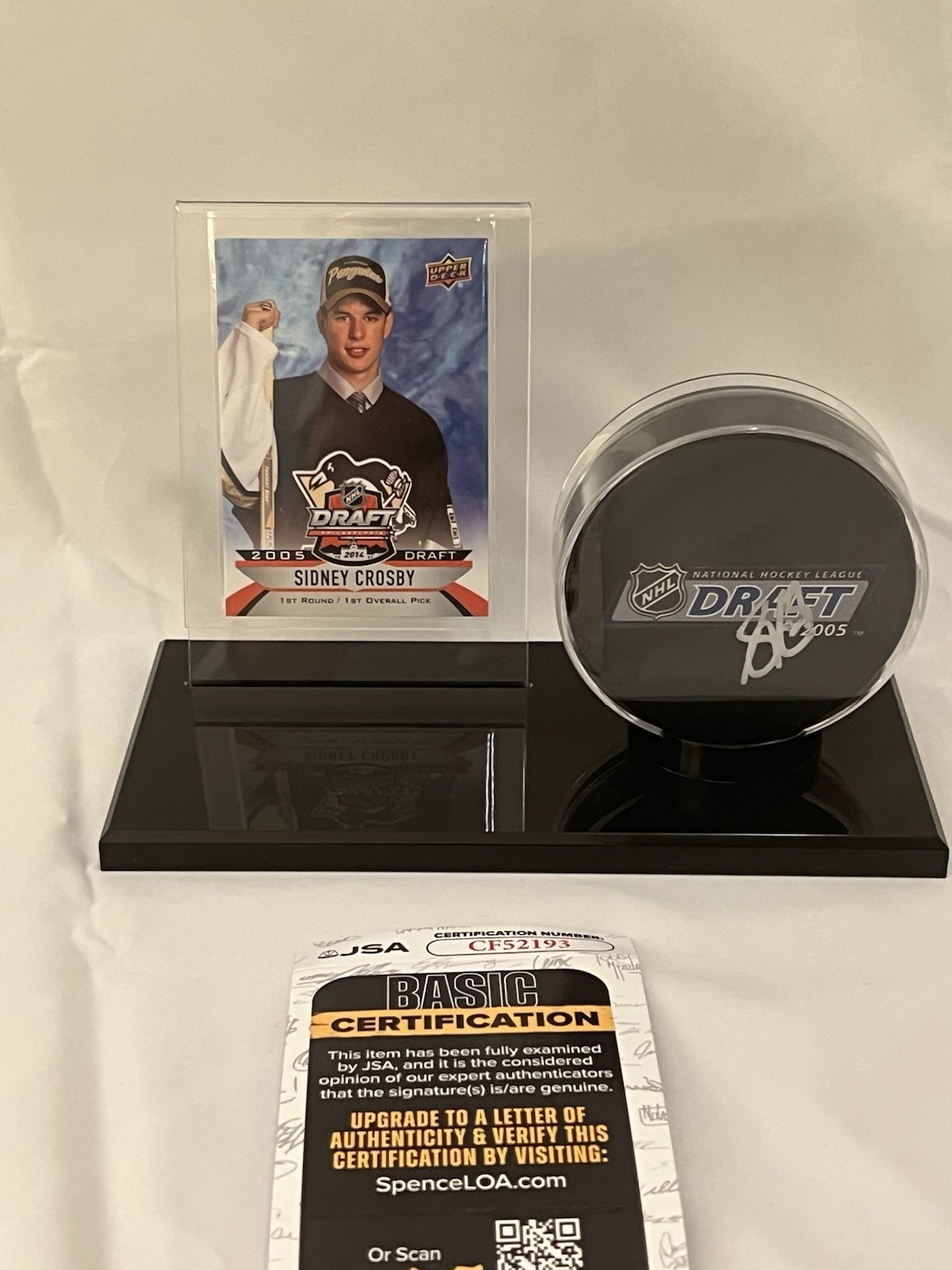 Sidney Crosby Pittsburgh Penguins Autographed Puck 2005 Draft W/ JSA NO RESERVE