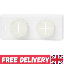 Elegant Double Towel Holder – Soft Rubber & Screw Fix Design in White