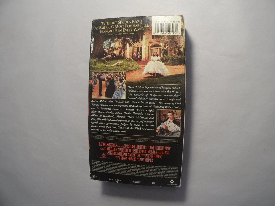 Gone With The Wind VHS 1939 Drama Collector's Edition Warner Bros. - Image 2 of 2