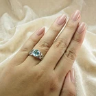 Gorgeous Blue Paraiba Tourmaline 1.95Ct 925 Sterling Silver White Gold Rings