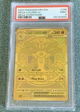 2025 Pokemon Inglese Mega Lucario ex Oro Iper Rara Classificata PSA 9 Carte 188/132!