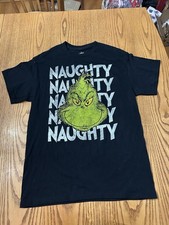 DR. SEUSS THE GRINCH MEN'S NAUGHTY CHRISTMAS THEMED SHIRT LARGE NWOT