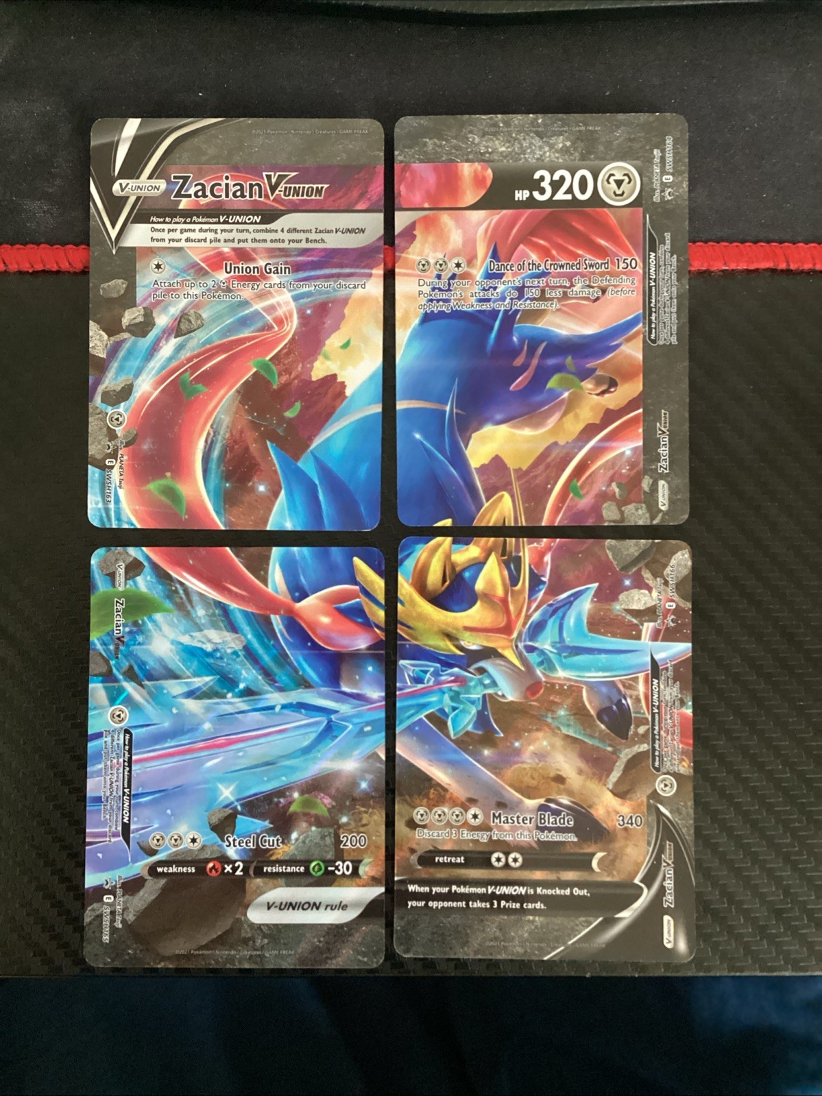 Zacian V-UNION 4-Card Set English Holo SWSH163-166 Pokemon TCG NM