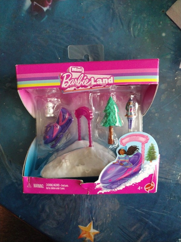 DollMod Maven🦄 NIB Barbie SNOW MOBILE Mini BarbieLand Doll Playset Lot