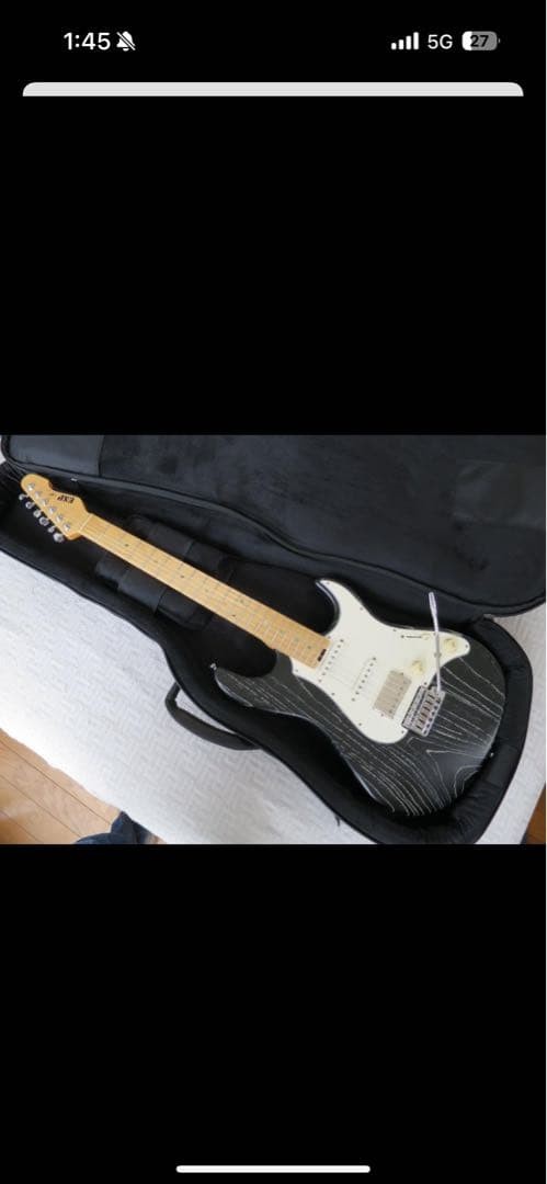 Electric Guitar ESP SNAPPER-AS Swamp Ash Body HSS Black w/ White