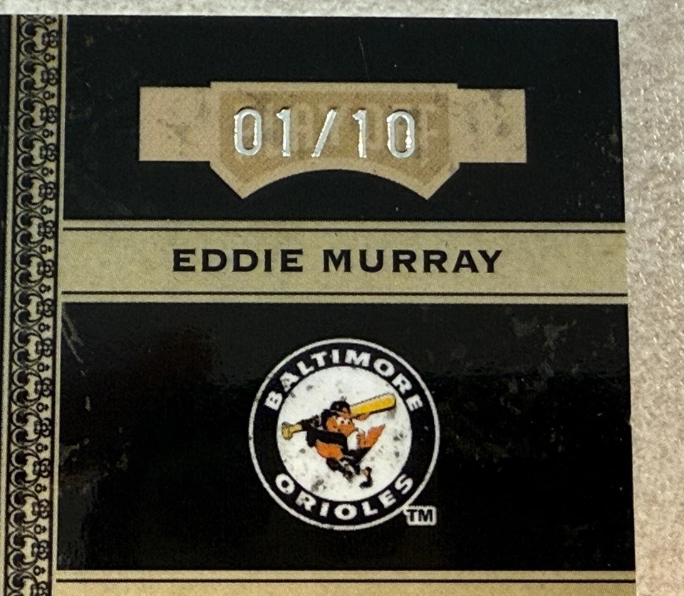 Tarjeta de béisbol rara 2005 Prime Cuts Eddie Murray juego de la corte - reliquia usada 1/10 Foto 2 de 4