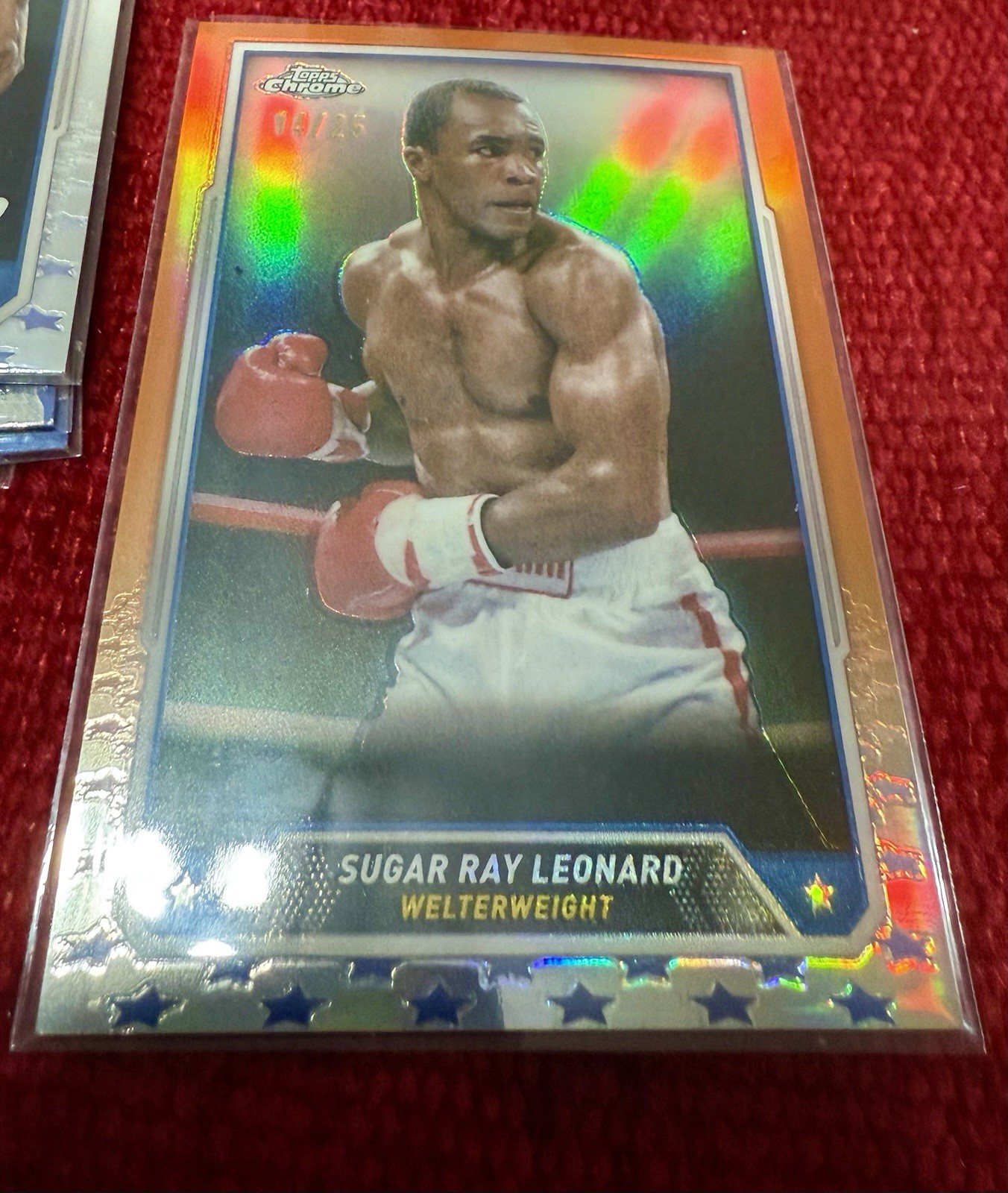 2024 Topps Chrome Sugar Ray Leonard, Boxing #29 Orange Refractor 14 /25