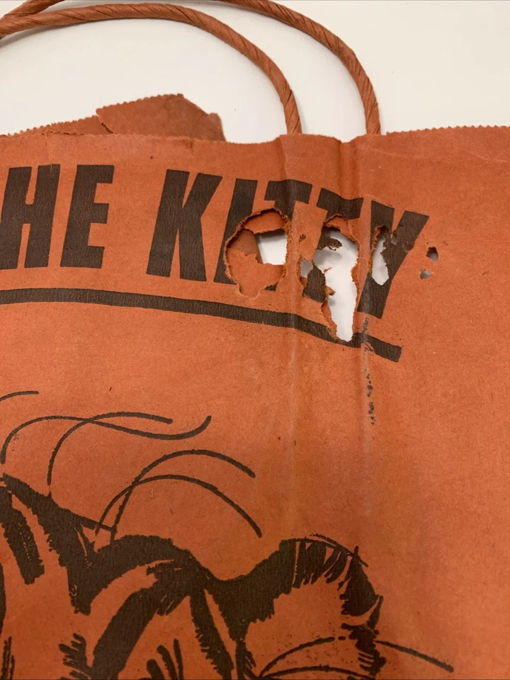 Винтажные сумки Esso Feed The Kitty лот из 4 поврежденных ~ стандартное масло 1960-е - Изображение 4 из 4