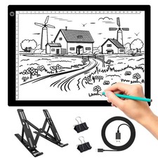 A4 LED Light Pad for Tracing, Adjustable Brightness Drawing Light Board forDi...