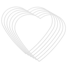 6pcs 9.8" Heart Dream Catcher Rings, Macrame Wreath Floral Hoop, Silver Tone