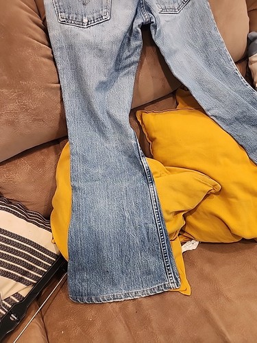 vintage big bell bottom levis jeans 70 s 684-0217 denim 27 1/2 w 28L hip-hugger - Picture 17 of 18