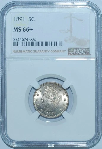 1891 NGC MS66+ Liberty V Nickel