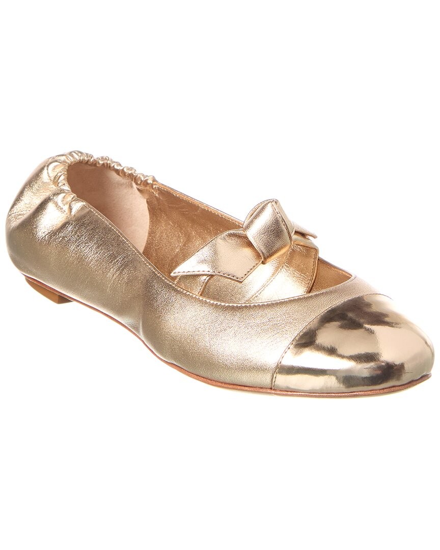 Alexandre Birman Clarita Leather Ballerina Flat Womens Gold 36 33190₽