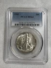 GRADED 1943 Walking Liberty Half Dollar PCGS MS64 Silver American Coin