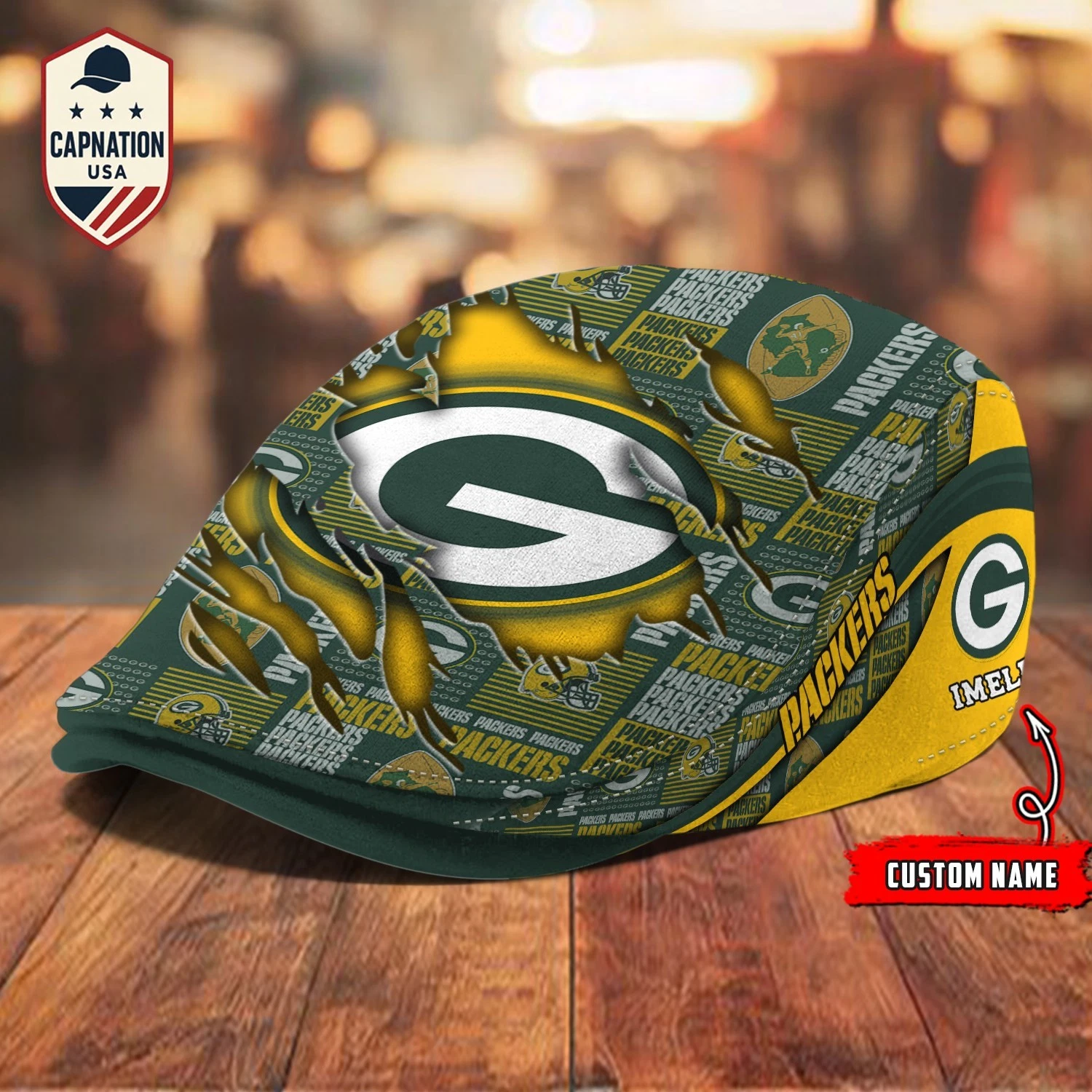 Green-Bay-Packers Jeff Cap football Newsboy Cap Golf Cap Driving Hat for Men