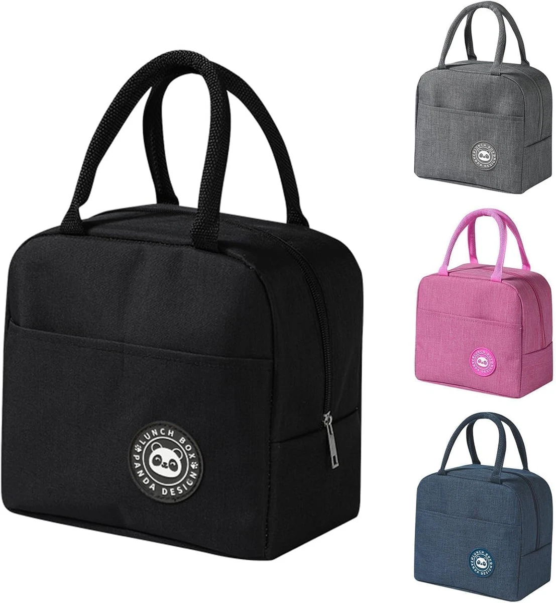 JASLEN Borsa Termica Porta Pranzo Grande 33x38x15 Cm - Borra Frigo Rigida E Leggera, Colore Blu Marino