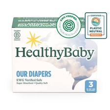 HealthyBaby Organic Cotton Enhanced Chlorine Free Disposable Diaper 58ct Size 3 0.38 per diaper