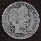 1911 P • Barber Quarter 25C - G++++ Circulated - 90% Silver USA *Old Coin!* #23