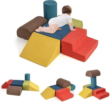 Climbing Toys for Toddlers, 6Pc Kids Climb and Crawl Soft Foam Block Activity St