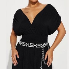 Silver Metal Waist Chain   Adjustable Belly Chain Waist Belt for Dresses