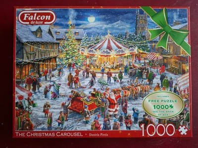 Puzzle The Christmas Carousel 2x 1000 komplett Falcon de luxe Sammlung Paket