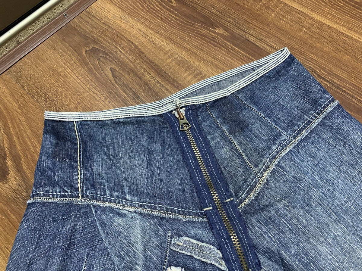 Vintage Marithe Francois Girbaud Midi Denim Asymmetrical Skirt