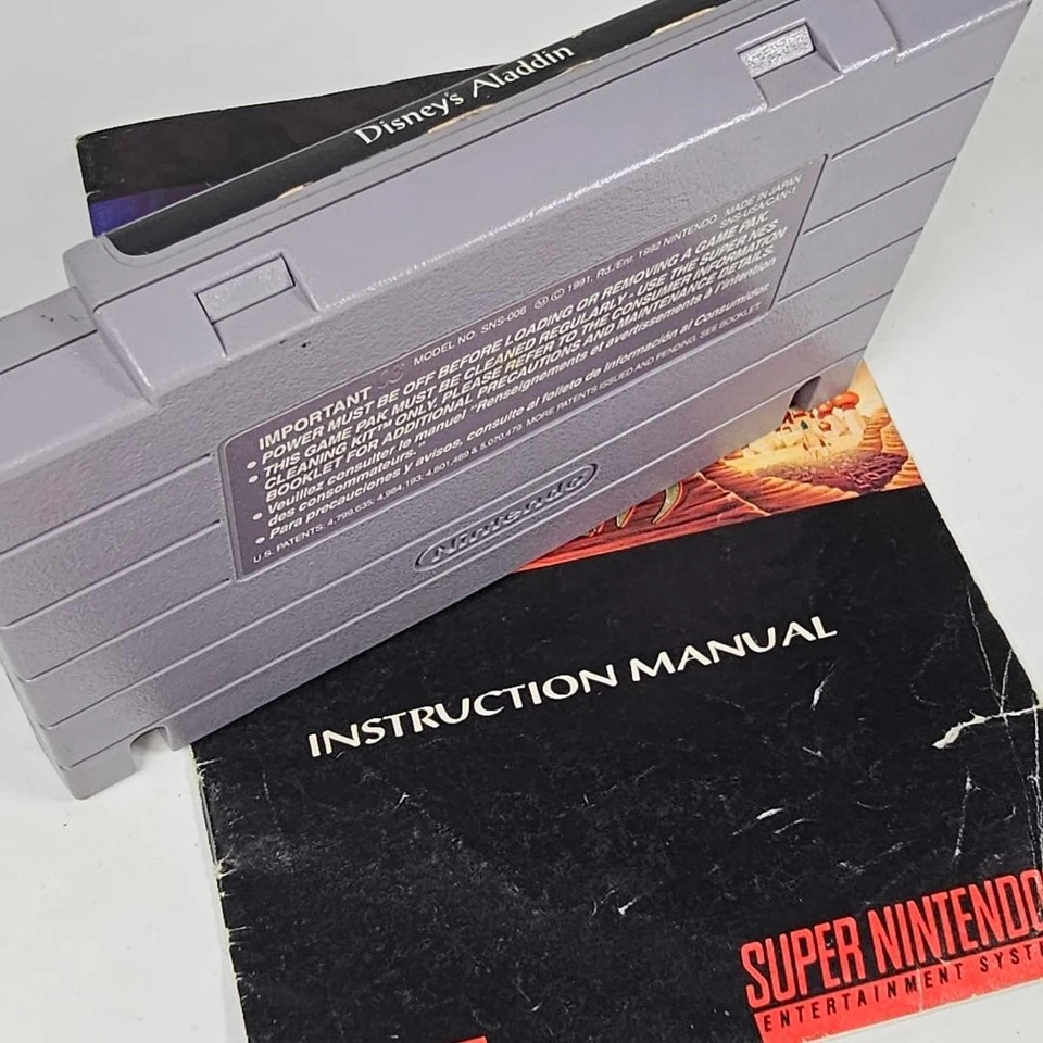 Disney's Aladdin Super Nintendo SNES Authentic VTG - Image 4 of 4