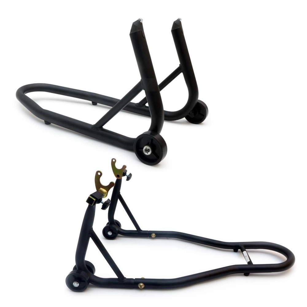 Béquille avant sous fourreaux de fourche pour démonter la roue moto