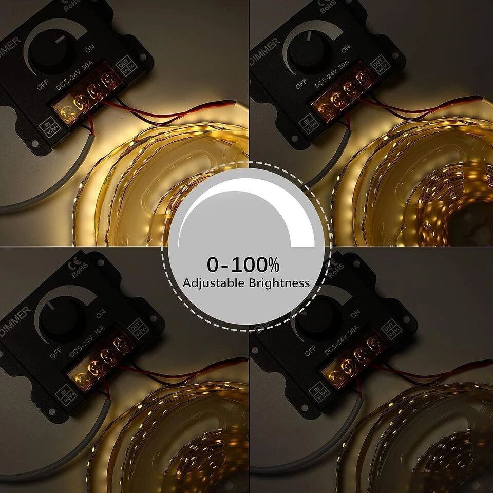 12V 24V 30A LED Dimmer PWM Dimming Controller For LED Lights or LED Strip Lights - Image 4 of 4