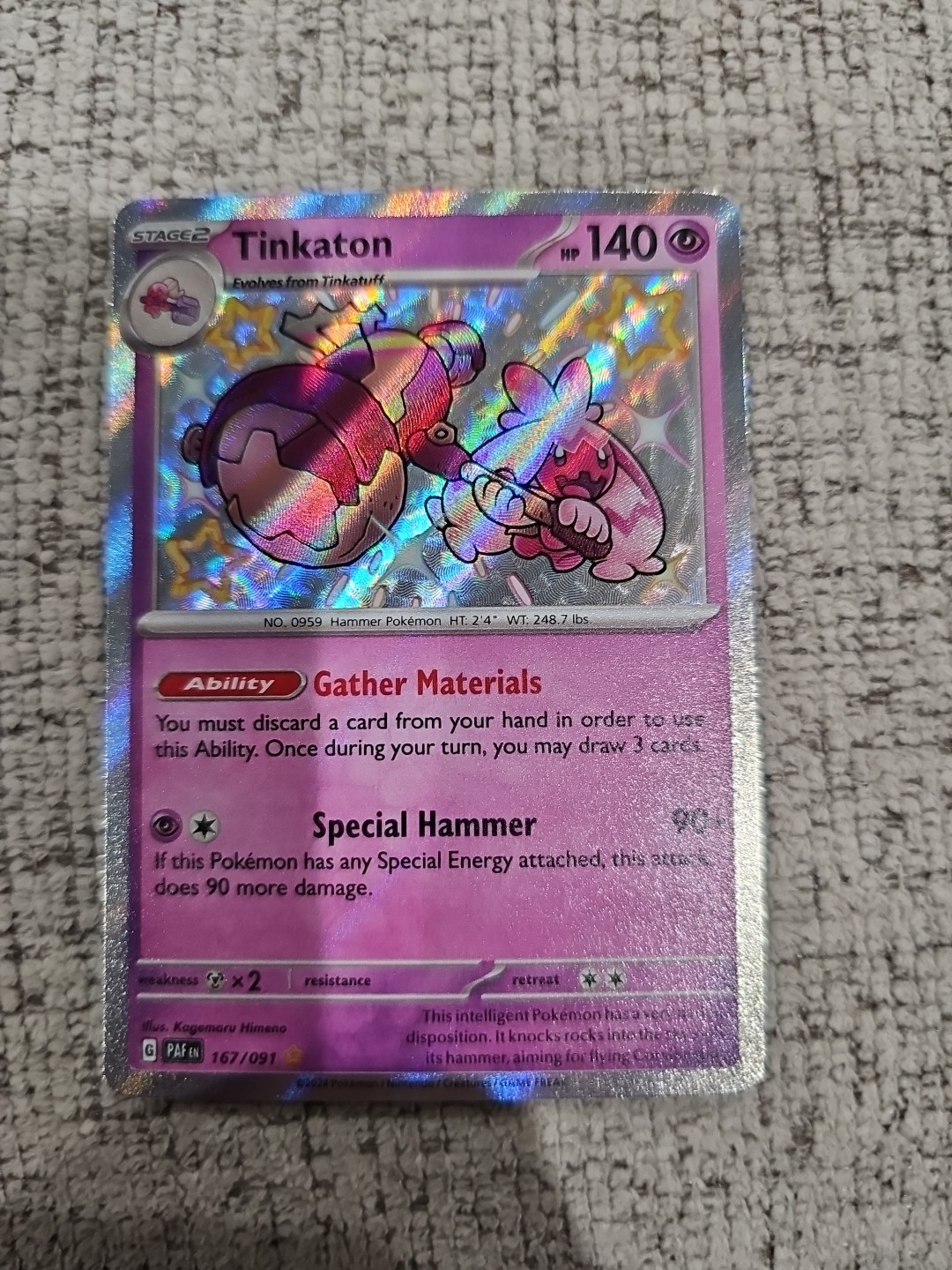 Tinkaton 167/091 Sv: Paldean Fates Holo