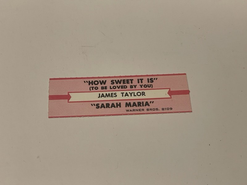 Jukebox Title Strip James Taylor How Sweet It Is Sarah Maria Warner Bros. 8109