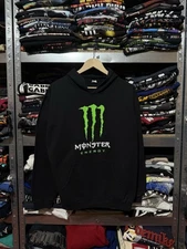 Y2K Monster Energy Big Logo Motorcycle Racing Retro Black Men’s Hoodie Size XL