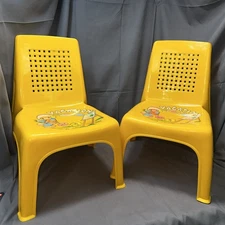 Harlin style VTG Plastic Kids Chair Nostalgia "Precious Moments Style?" Lot of 2