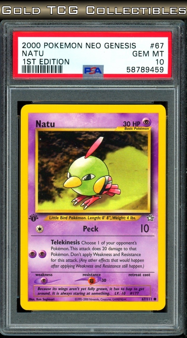 PSA 10 ⭐️ Pokemon Natu 67 1st Edition Neo Genesis Vintage Non-Holo